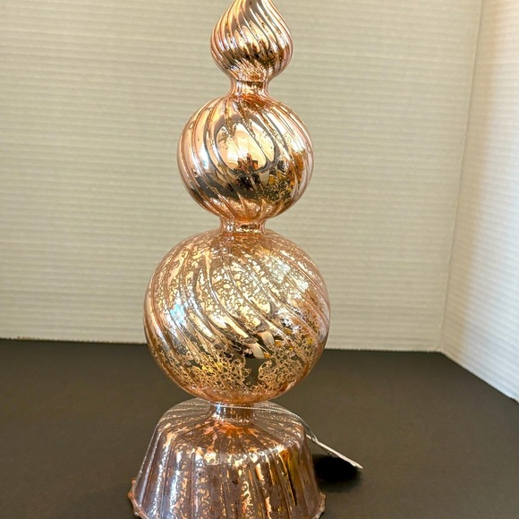NWT Anthropologie Stella Metallic Christmas Table Decor Lights Up 12” - Picture 2 of 8